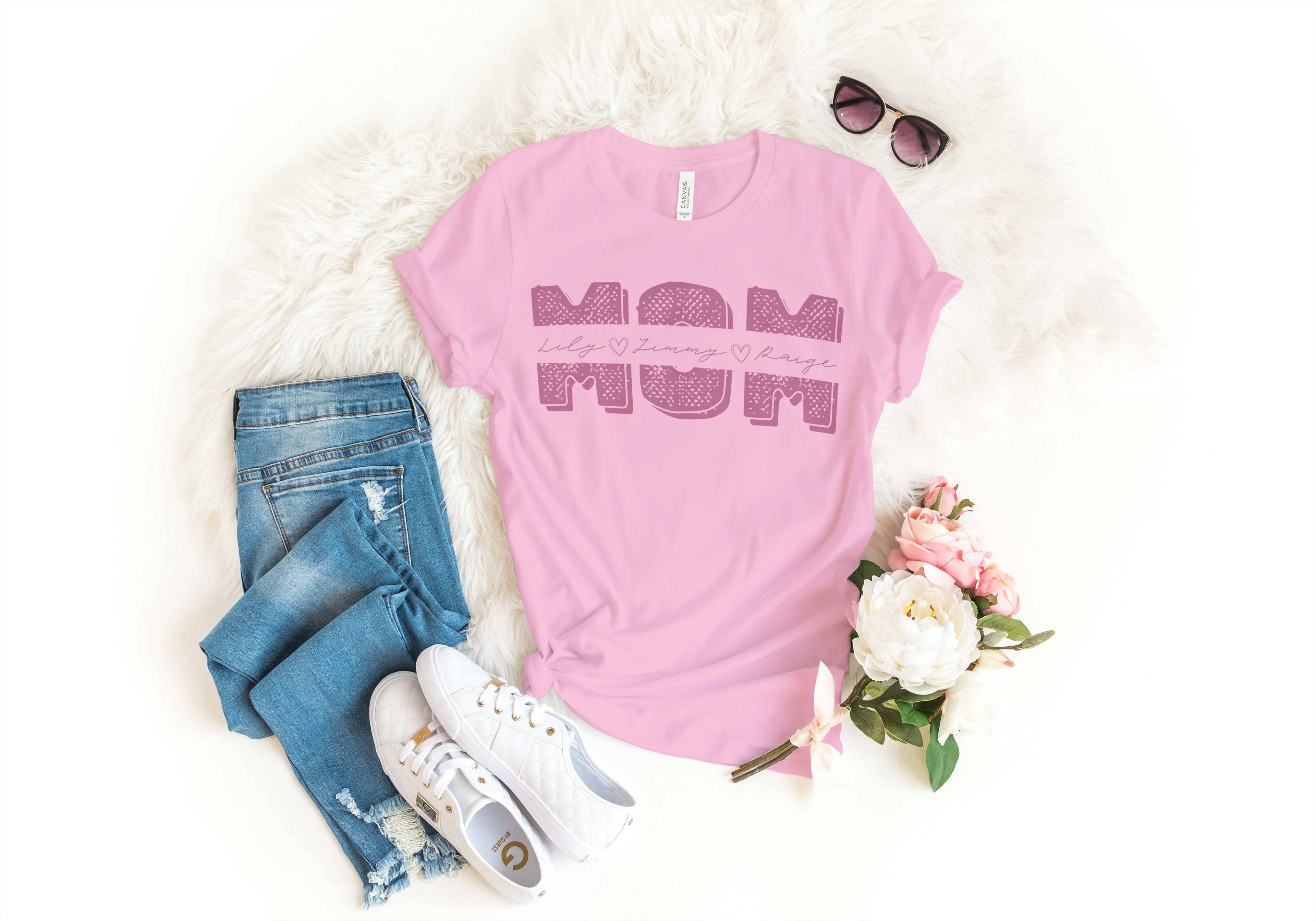 Customizable MOM w/ kids names shirt