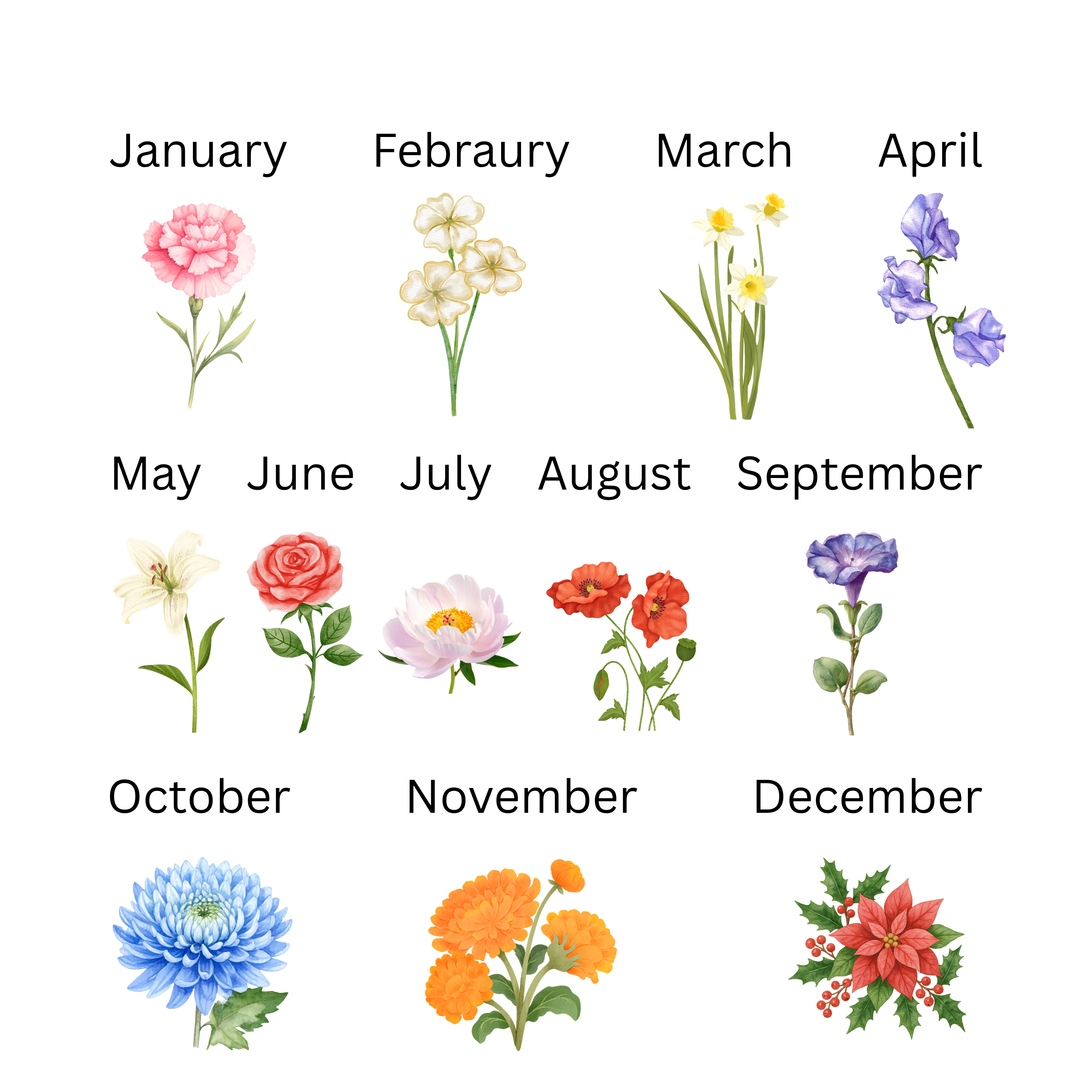 Customizable Birth Flower Mother Shirt